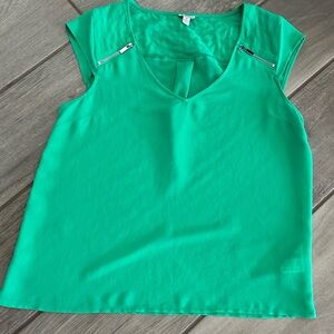 Guess Green Cap Sleeve Cut Out Blouse